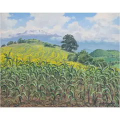 Jorge Obregon, La fertilidad de la milpa, Óleo sobre tela