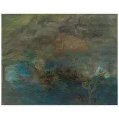 Olga Costa, Árboles dorados, Mixta sobre papel