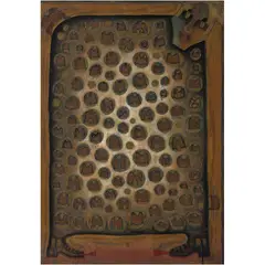 Rolando Rojas, El hombre panal, 1999, Óleo y tierra sobre tela