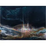 Leonardo Nierman, City at night, Acrílico sobre masonite