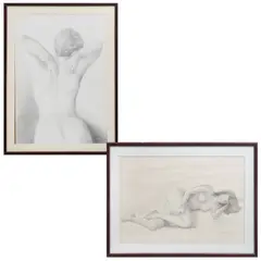 Françoise Noé, Lote de desnudos femeninos, Lápiz de grafito sobre papel