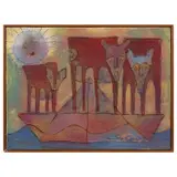 Rolando Rojas, Gozando del sol, 1999, Óleo y tierra sobre tela