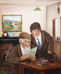 Inside Knowledge by John Schwatschke, Oil on canvas, sold Mar 2021