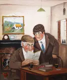 Inside Knowledge by John Schwatschke, Oil on canvas, sold Mar 2021