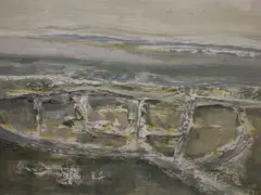 Landscape by George Campbell, Oil on board, sold Mar 2021