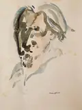 George Campbell, Head, Watercolour (unframed)