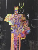 Abstract by George Campbell, Oil on card (unframed), sold Mar 2021