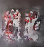Gerald Davis, Riders On The Storm, Oil on paper