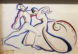 Barbara Warren, The Dance, Gouache on paper