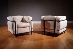 Cassina, A Pair Of Lc3 Armchairs
