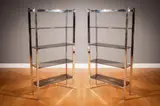 Artemide, A PAIR OF CHROME UPRIGHT OPEN SHELVES, 1970s,