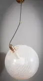 Venini, A Milk Glass Globular Pendant Light,
