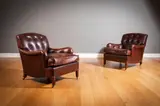 George Smith, A Pair Of Tanned Leather Club Chairs,