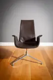 Knoll, A Brown Leather 6727 Swivel Chair,