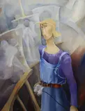Margaret Egan, Girl In Artists Studio, Oil on canvas