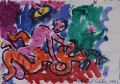 Michael Cullen, Suite Violeta De Zacatecas, ("ON READING SIR RICHARD BURTON'S TRANSLATION OF 'THE PERFUMED GARDEN') SERIES 5 Watercolour on notebook paper