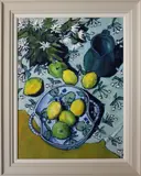 Patrick Viale, Lemons On Italian Cloth, Oil on board