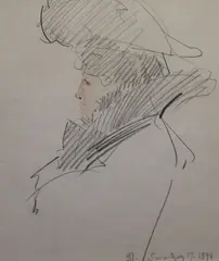 Sara by Sir Robert Staples, 12th Baronet, Pencil and red chalk, sold May 2021