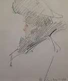 Sir Robert Staples, 12th Baronet, Sara, Pencil and red chalk