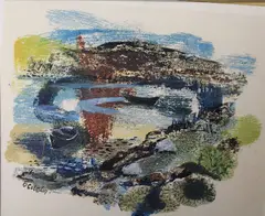 Seamus O'Colmain, Lakeside Connemara, Oil on paper