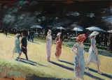 John Fitzgerald, Out For A Stroll, Royal Ascot, Oil on canvas