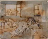 George Campbell, Reading The Letter, Pedregalejo, Watercolour