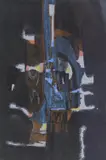 Abstract by George Campbell, Oil on board, sold Feb 2021