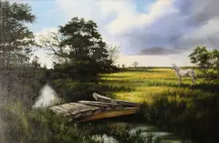 Liam Belton, The Old Bridge, Oil on board