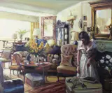 The Sitting Room by Norman Teeling, Oil on board, sold Feb 2021