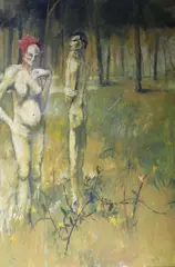 Noel Murphy, Nude Figures, Oil on board
