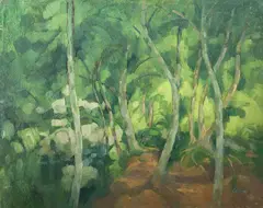 Trout Pool by Desmond Carrick, Oil on canvas, sold Feb 2021