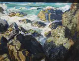W. J. Potter, Costal Landscape, St. Ives, Oil on board