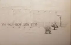 Colin Harrison, Dogs In A Corridor, Pencil
