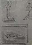 Colin Middleton, Three Figures, Pen on paper