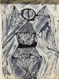 Colin Middleton, Blue Figure, Oil on paper