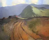 John Skelton, Turf Cutters Near Leenane, Oil on canvas