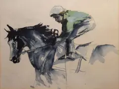 Movement Study by Peter Curling, Watercolour and pencil, sold Nov 2020