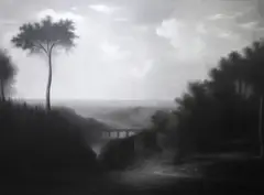 Paul Wilson, Italian Landscape, 1998, Charcoal