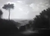 Paul Wilson, Italian Landscape, 1998, Charcoal