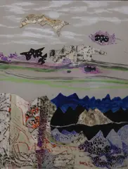 Abstract by George Campbell, Mixed media, sold Nov 2020