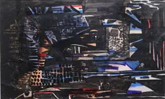 Abstract by George Campbell, Mixed media, sold Nov 2020