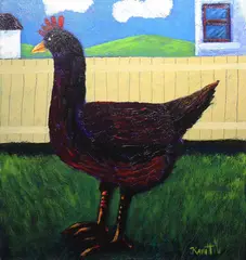 Rooster by Graham Knuttel, Oil on canvas, sold Nov 2020
