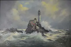 N. Henderson, Coastal Landscape, Oil on board