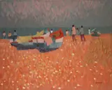 Desmond Carrick, Boats On A Beach In Nerja
