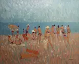 Desmond Carrick, Sultry Day With Bathers, Burriana Beach Nerja