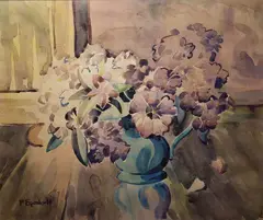Paul Egestorff, Still Life With Flowers, Watercolour