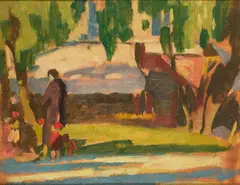 William John Leech, Gardens, Nice, Oil on board