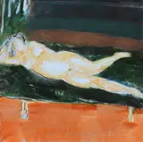 Long Nude by Barrie Cooke, Oil on canvas, sold Dec 2020