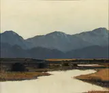 Paul Henry, Turf Stacks, Pool And Mountains, Co. Kerry