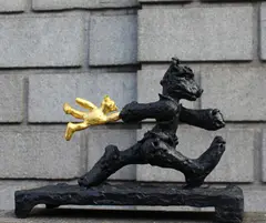 Bear With Cub by Patrick O'Reilly, Bronze and gold leaf, sold Dec 2020